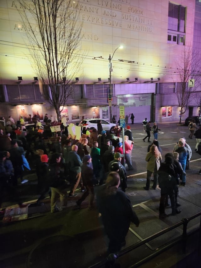 Anti-ICE protest just marched by the restaurant I was in