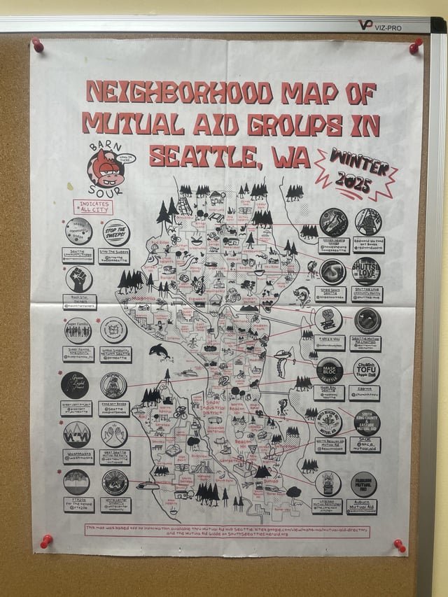 Map of mutual aid groups in Seattle
