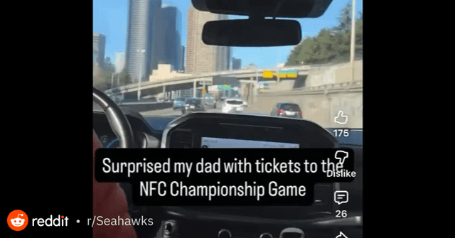 Son surprises Dad with tickets to NFC Championship Game 🎉💙