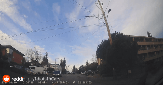 Idiot goes around me to run a red [OC] Seattle WA