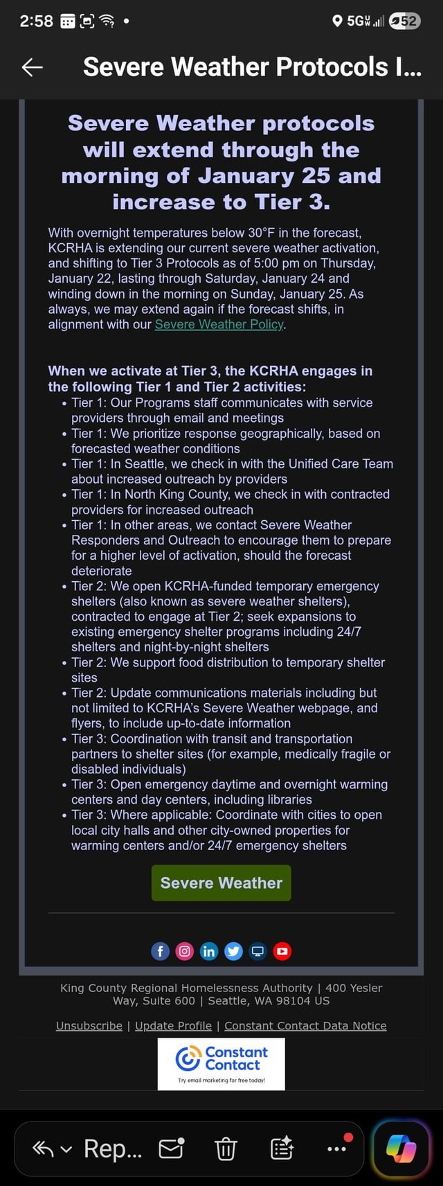 Cold weather shelters are open!