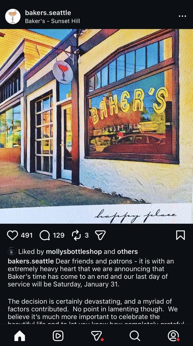 Baker’s closing end of January 2026