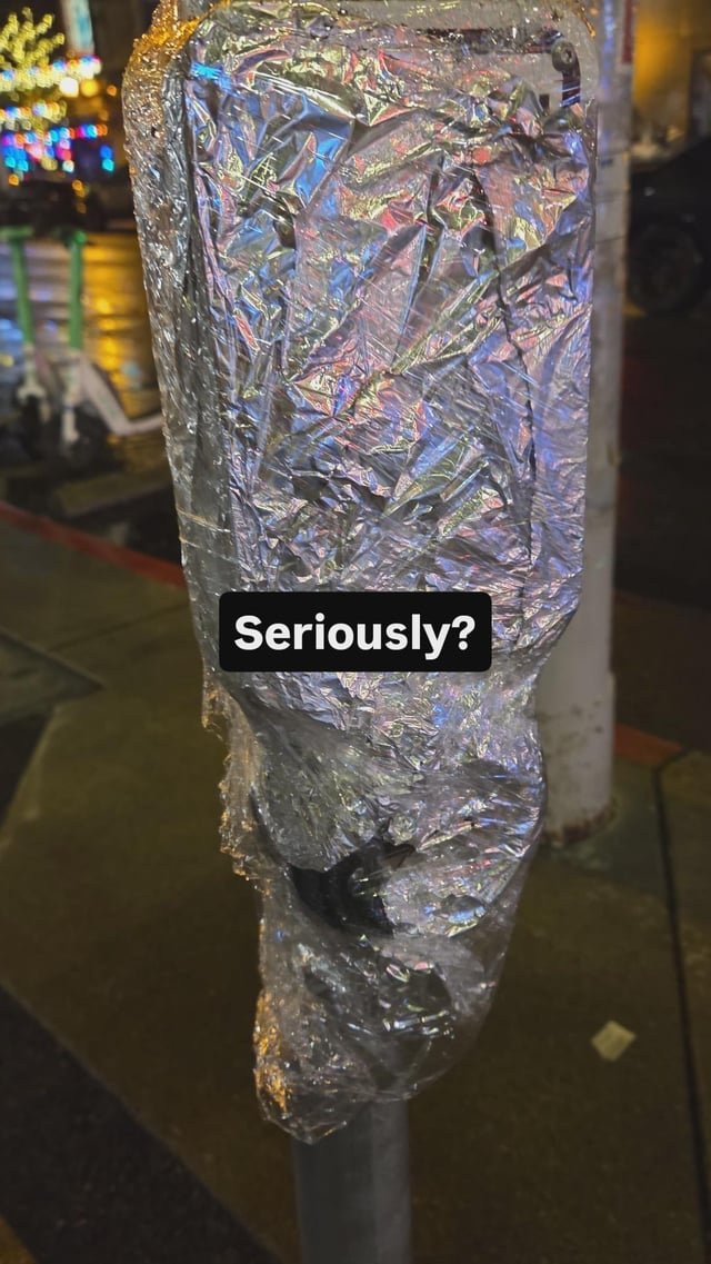 Wrapped crosswalk buttons are irritating