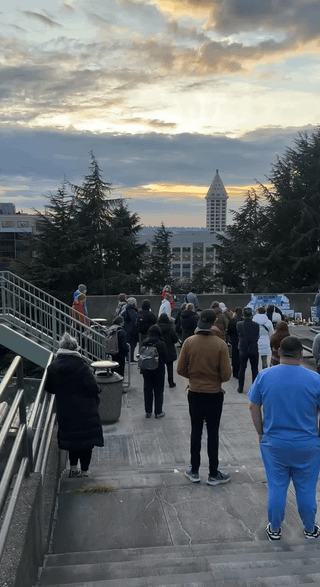 Nurses’ vigil for Alex Pretti happening now in Harborview Medical Center garden