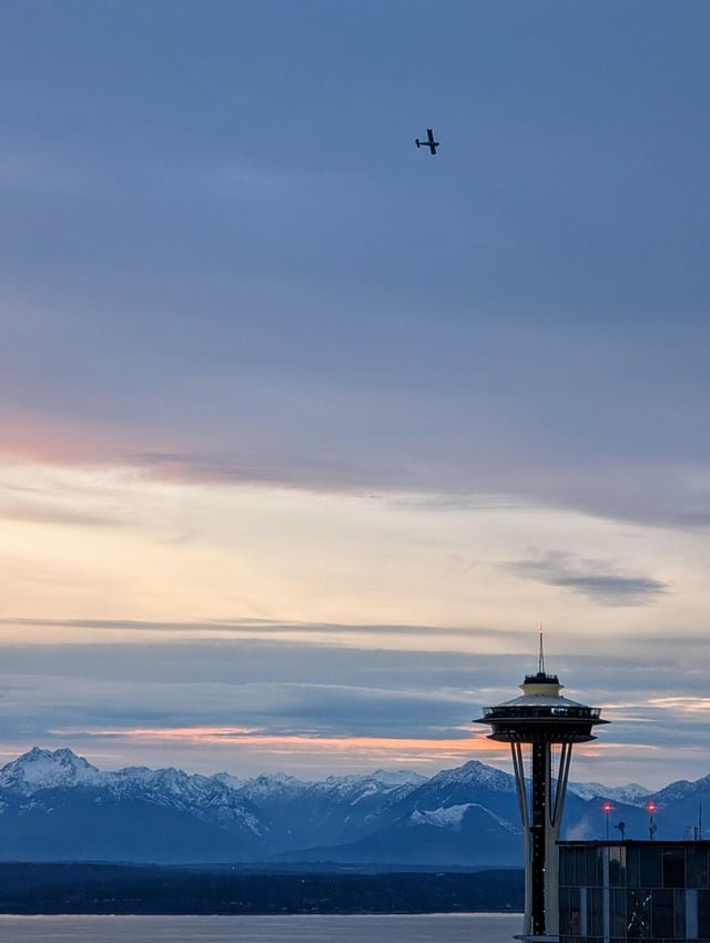The Brothers in the distance – Tonight’s sunset and the Olympics
