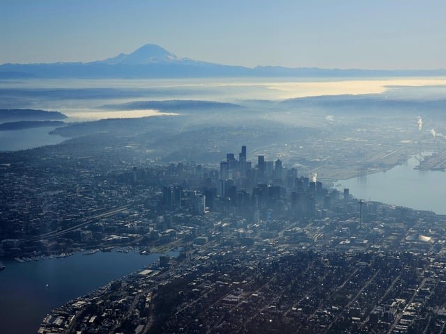 Seattle the beautiful. Taken this afternoon on my flight in.