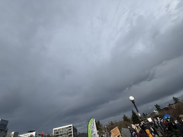 Rainbow at the protest
