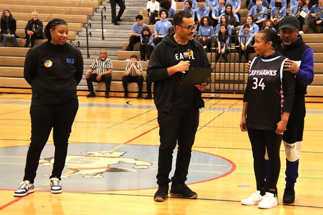 VIDEO: ‘Regina Rogers-Wright Day’ proclamation at Chief Sealth IHS basketball game, followed by girls-varsity victory