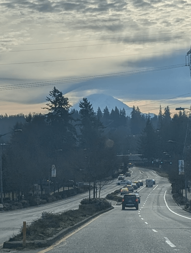The way the clouds bend over the mountain.
