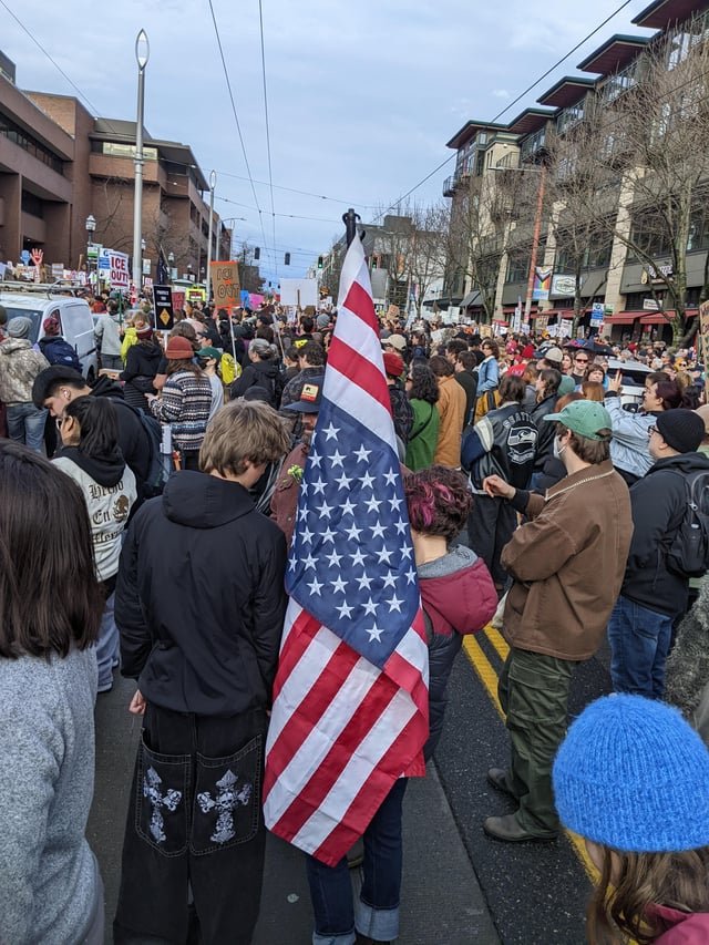 ICE Out protest Seattle Central