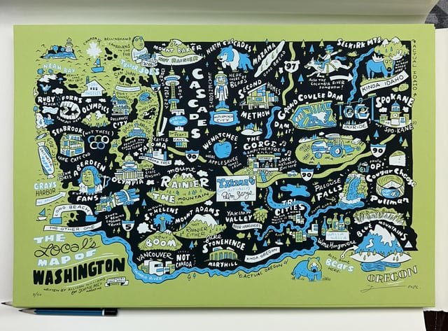 Local’s Map Of Washington – originally for Seattle Met Magazine