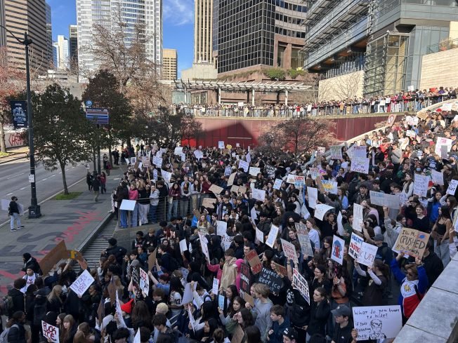 HAPPENING NOW: Local students at anti-ICE protest downtown
