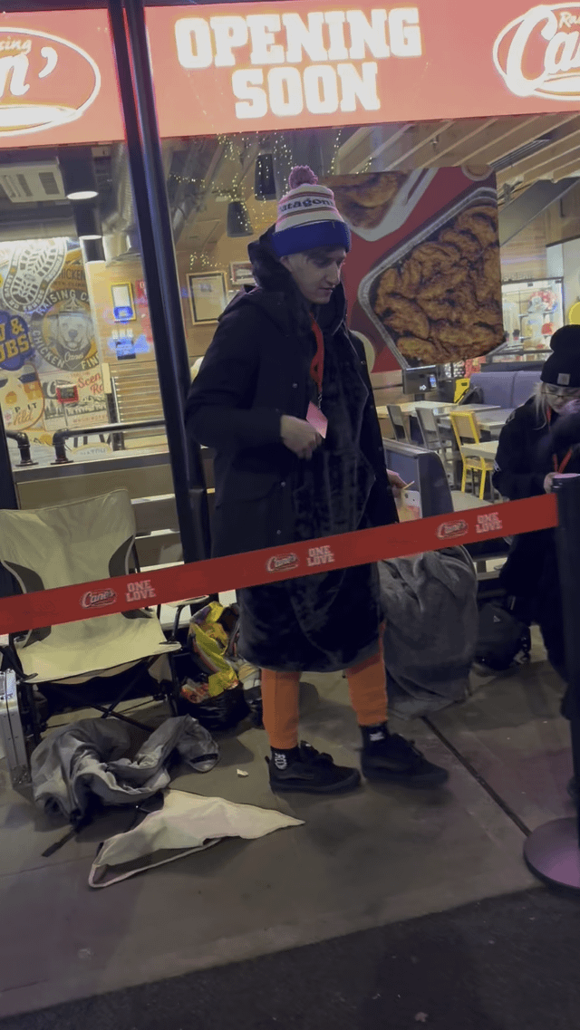 The first two people in line for Raising Cane’s got there at 3pm and 3:10pm
