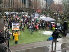 Protest outside Amazon Spheres against Amazon cooperation with I.C.E.