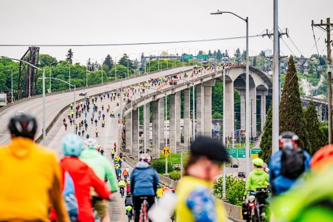Another chance to ride your bike on the West Seattle Bridge: Cascade’s Emerald City Ride returns this April