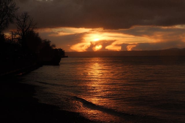 Sunset at Alki yesterday formed a small heart