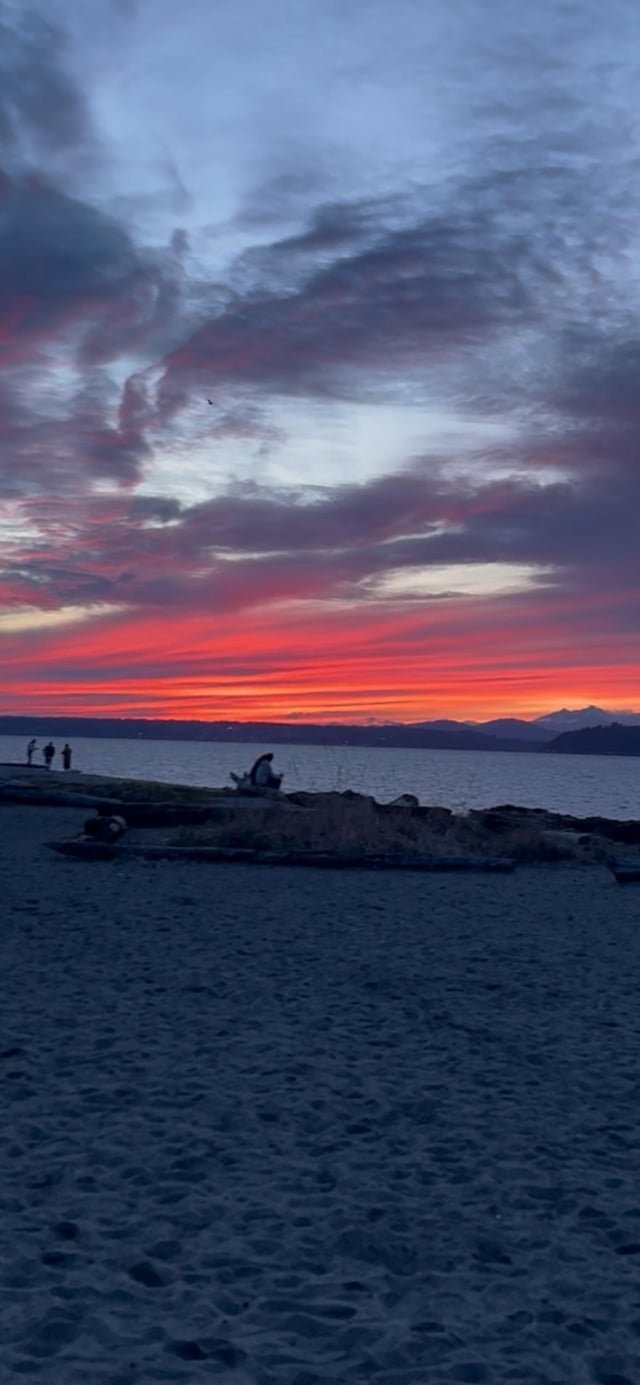 Alki beach dramatic sunset last weekend