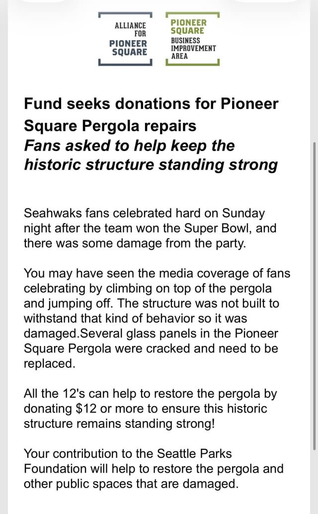 The Pergola was damaged