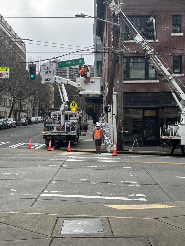City cutting down streetlight pole where woman was struck by a car