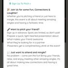 Are you queer, free tomorrow night, sick of dating apps, open to meeting new people, want to go to a free event, or curious to see people hype up their friends? If no, feel free to scroll but if yes, see below and come to pitch a friend! 🥰