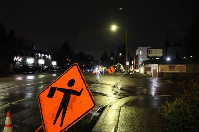 HAPPENING NOW: Nighttime road work for Morgan Junction EV-charging lot