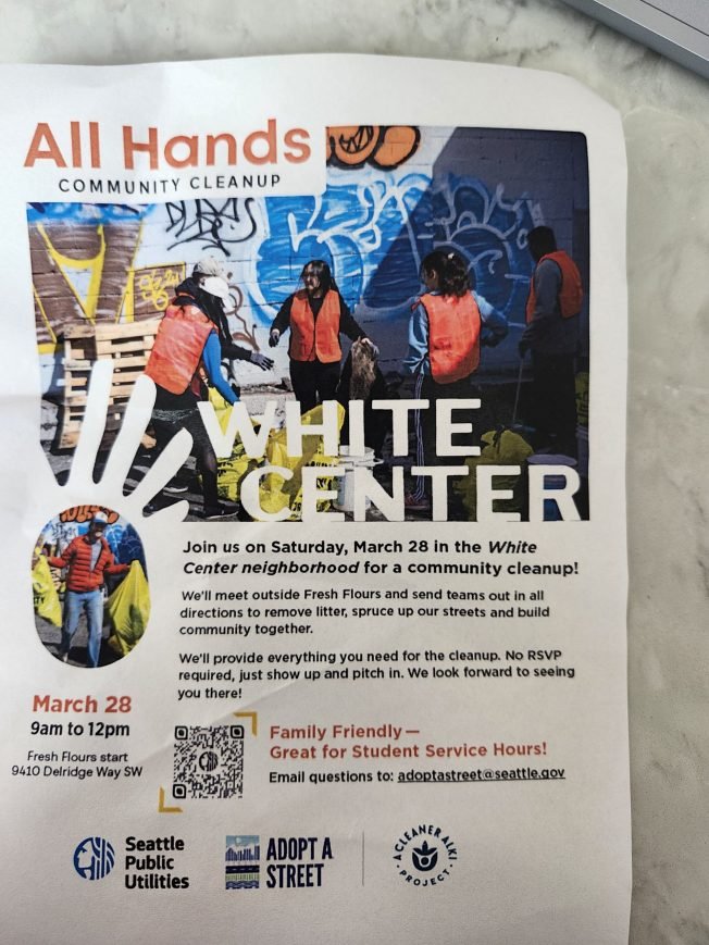 WEEKEND PREVIEW: South Delridge/White Center community cleanup