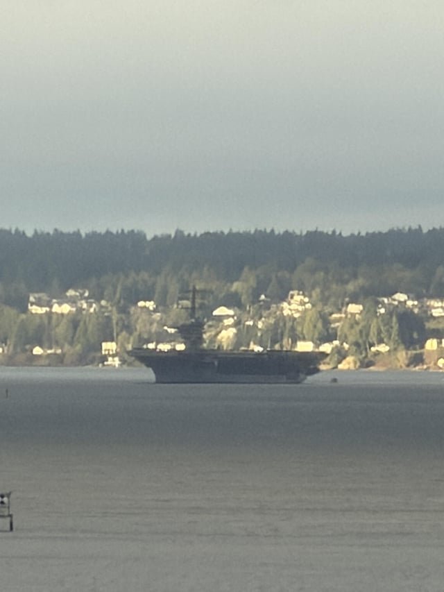 USS Nimitz seen from Belltown