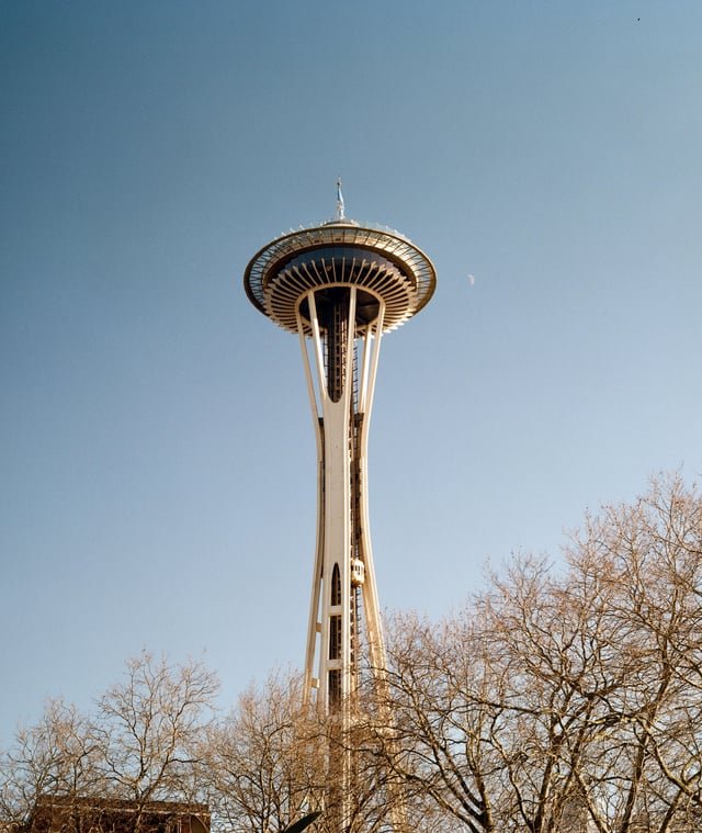 Space Needle and Moon