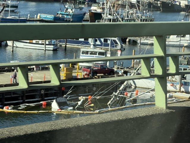 Capsized Boat, Docked at Salmon Bay