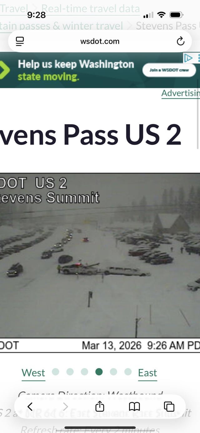 Went to check Stevens Pass conditions – did someone’s party end early?