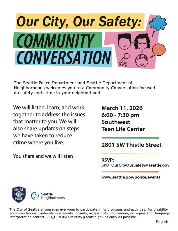 WEEK AHEAD: Police chief promises âconversationâ at West Seattle meeting