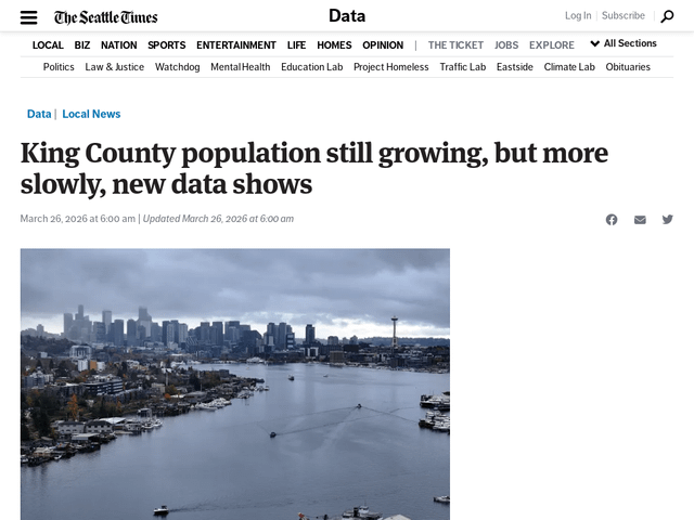 King County population still growing, but more slowly, new data shows