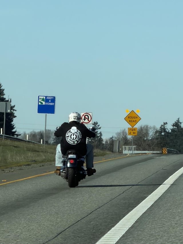 Shocked this Nazi was still upright … I-5 NB near Kent today