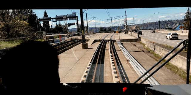 Cab view ride of the Link light rail over the floating bridge today