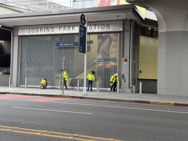 Bollards installed at Judkins Park Station
