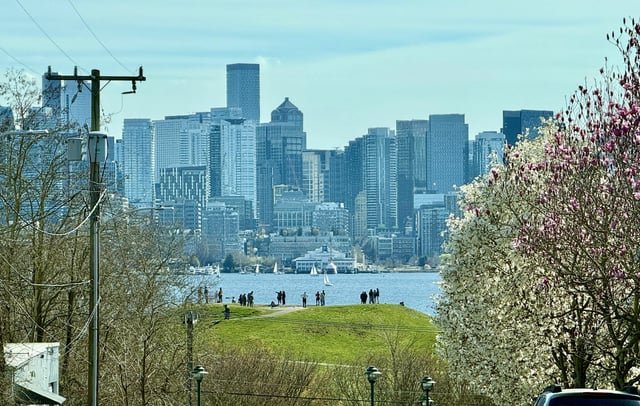 Looking at the city from Wallingford Ave today. Spring has sprung!