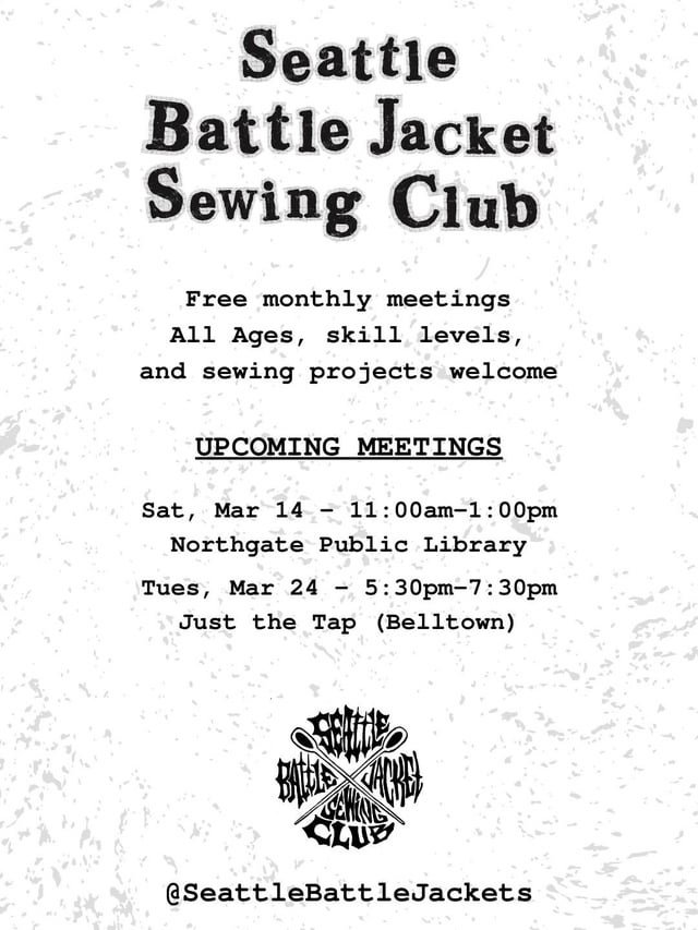 Sat Mar 14 – Battle Jacket Sewing Club