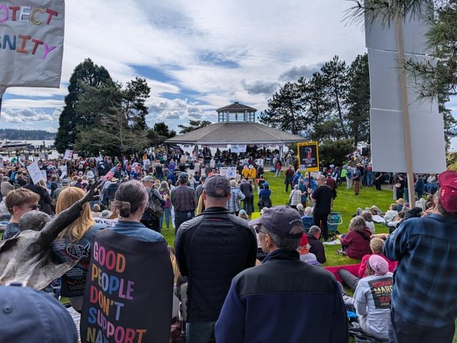 No Kings Protest Downtown Kirkland