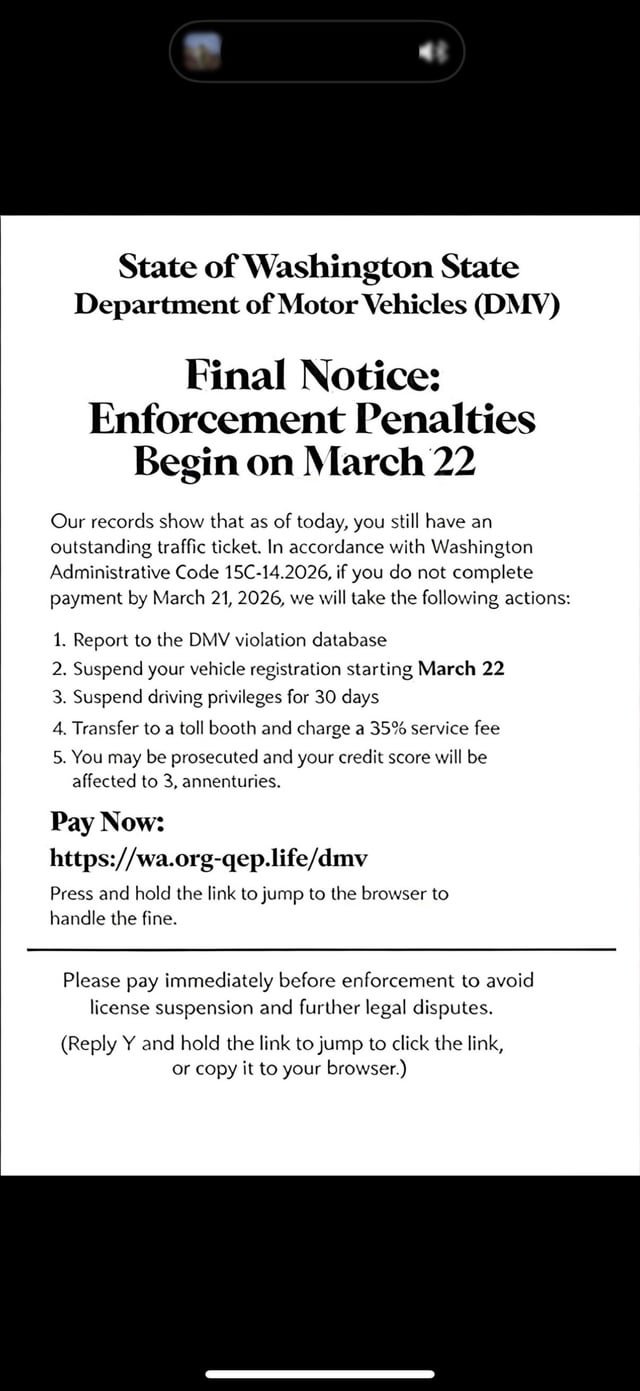 Scam text this morning