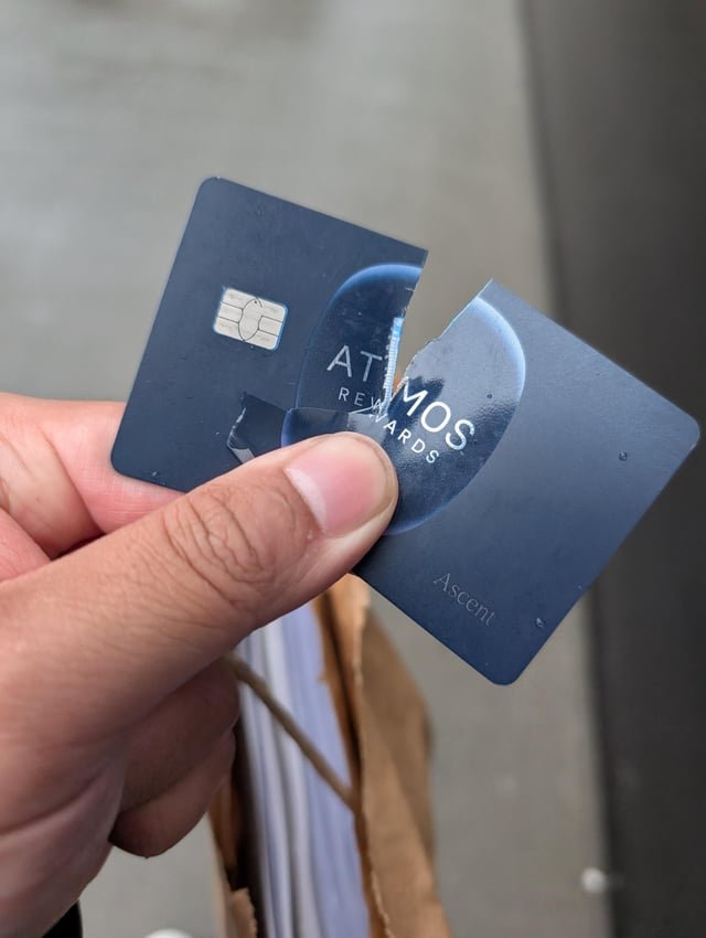If you lost your Alaska Airline Credit Card in Westlake, I cut it in half for you.