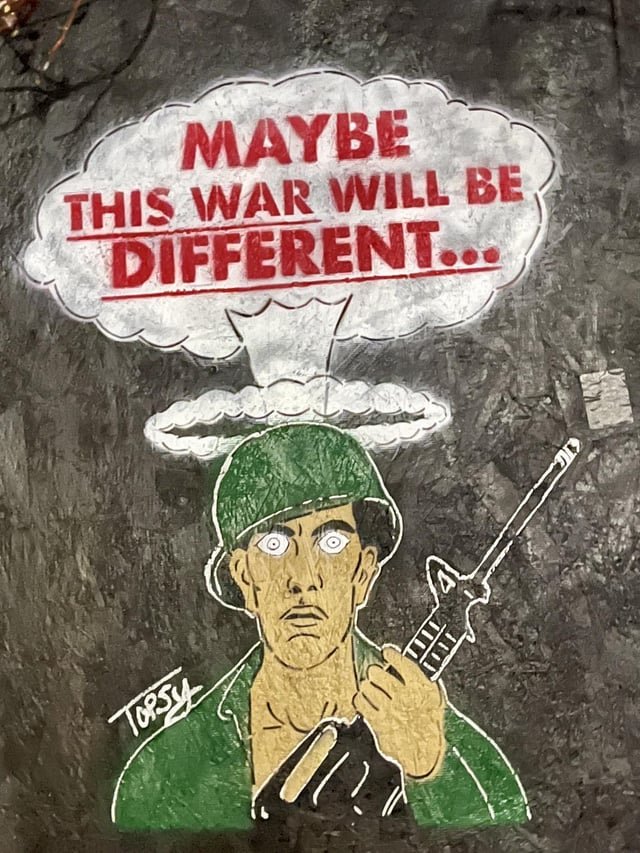 Anti-war graffiti in Seattle today