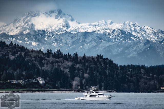 Good to see the new snow on The Brothers this morning, from Alki Beach