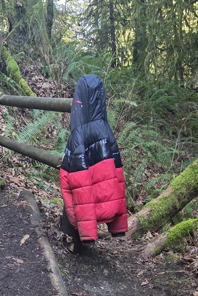 You lost your coat on the trail