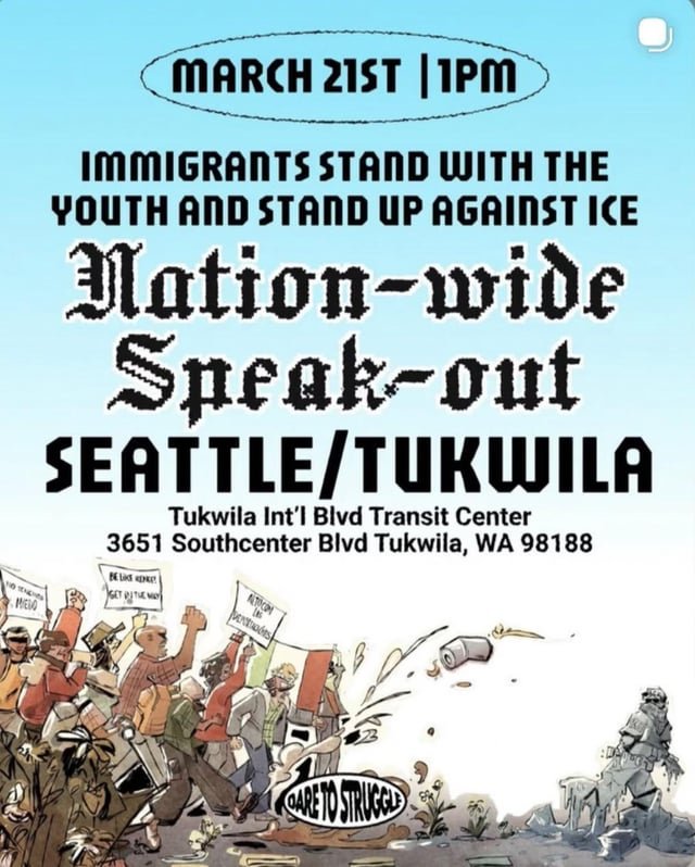 Seattle Speak-out: Immigrants Stand With the Youth & Stand Up Against ICE