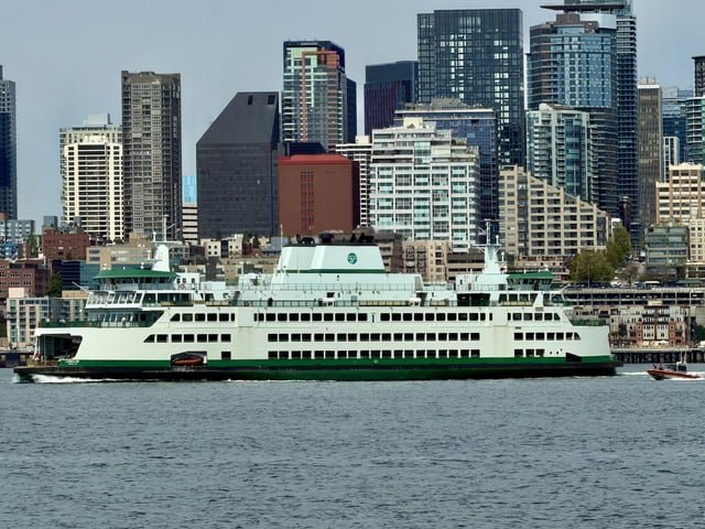 Bremerton ferry with an escort