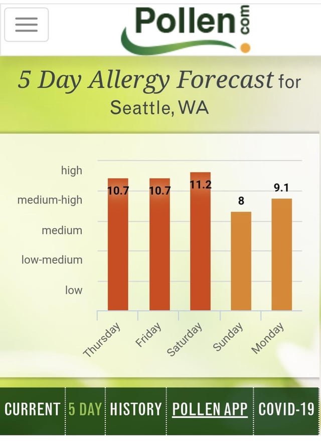 Pollen overload! Where’s the rain when we actually need it.