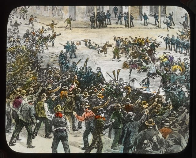 Anti-Chinese riots, Seattle, 1886. On the west coast, Chinese laborers were the targets of anger and mob violence, during an economic depression many white workers accused immigrants of taking their jobs