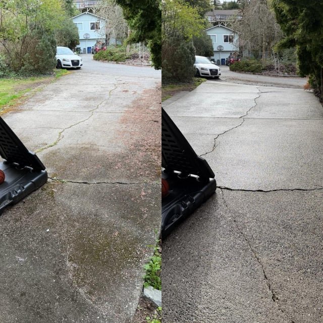 Power washing driveways
