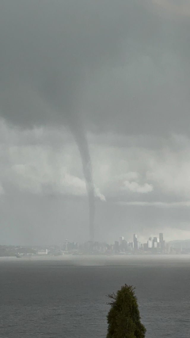Water spout on the Puget Sound today
