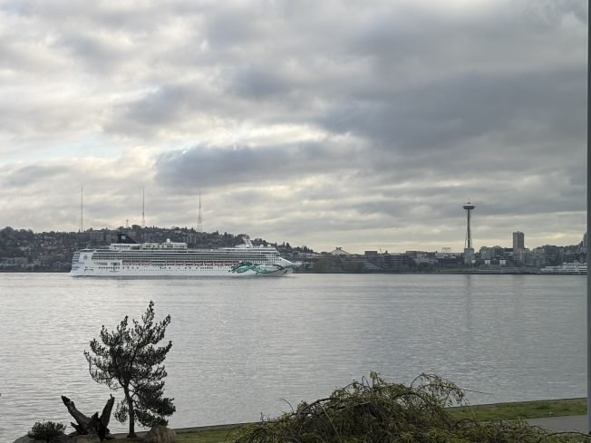 FOLLOWUP: First ship sails past West Seattle to start port’s biggest cruise season yet